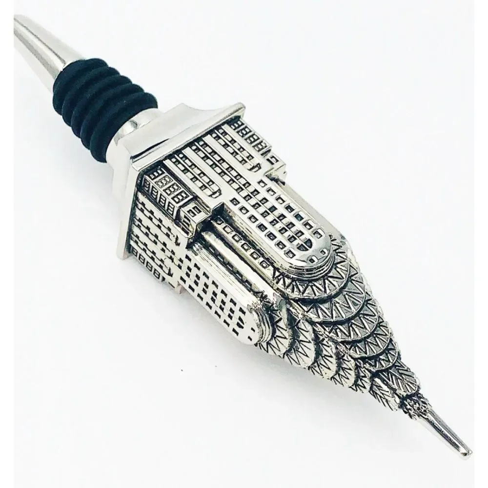 VNT Godinger  Chrysler Building Wine Bottle Stopper  -GODINGER SILVER ART CO.